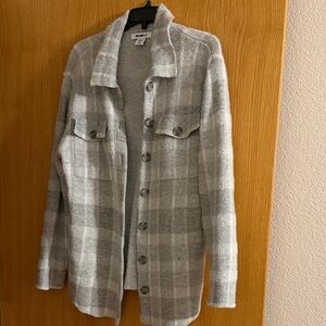 Light Gray Plaid Button Up